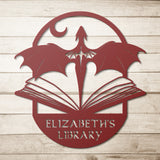 Fourth Wing Dragon Book Metal Wall Art