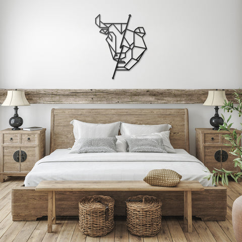 Geometric Bull vs Bear Metal Wall Art