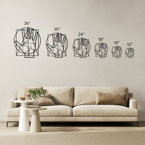 Hand Hoagard Geometric Davinci Vitruvian Metal Wall Art