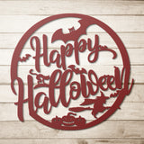 Happy Halloween Door Metal Wreath