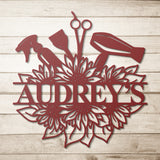 Salon Floral Metal Sign