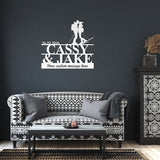 Skiing Couple Metal Wall Art