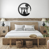 TORII GATE with Zen Circle Metal Wall Art