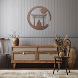 TORII GATE with Zen Circle Metal Wall Art