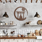 TORII GATE with Zen Circle Metal Wall Art