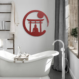 TORII GATE with Zen Circle Metal Wall Art