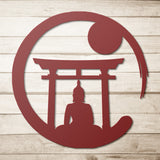 TORII GATE with Zen Circle Metal Wall Art