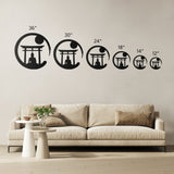 TORII GATE with Zen Circle Metal Wall Art
