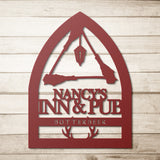 Three Brooomsticks In Pub Butterbeer Hogsmeade Metal Wall Art