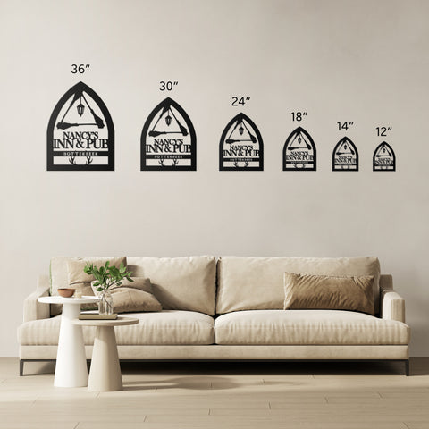 Three Brooomsticks In Pub Butterbeer Hogsmeade Metal Wall Art