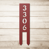 Vertical_House_Number_with_Stakes_Red_Simple_Wood_BKGD_Mockup.png