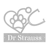 Veterinary Heart Paw Stethoscope Metal Wall Art