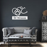Veterinary Heart Paw Stethoscope Metal Wall Art