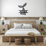 Whale House Number Metal Wall Art