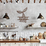 Whale House Number Metal Wall Art