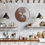 Yin Yang Tree of Life Metal Wall Art