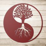 Yin Yang Tree of Life Metal Wall Art
