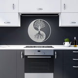 Yin Yang Tree of Life Metal Wall Art