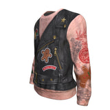 Funny Hairy Leather Jacket PRINTED Sweatshirt