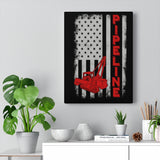 Pipeline US Flag Vertical Canvas