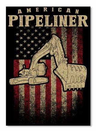 American Pipeliner Flag Excavator Sticker