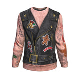 Funny Hairy Leather Jacket PRINTED Sweatshirt