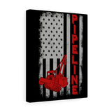 Pipeline US Flag Vertical Canvas