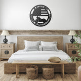 American Flag Road Glide Metal Wall Art