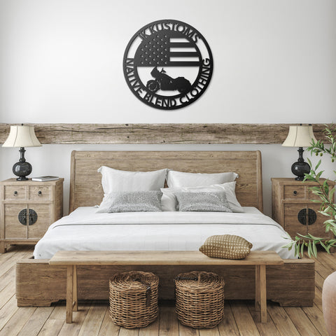 American Flag Road Glide Metal Wall Art