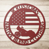 American Flag Road Glide Metal Wall Art