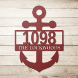 Anchor House Number Metal Sign