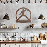 Baseball Pitcher Metal Wall Art