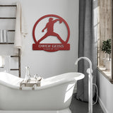 Baseball Pitcher Metal Wall Art