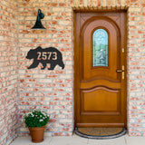 Bear House Number Metal Wall Art