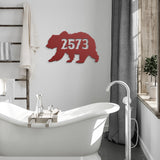 Bear House Number Metal Wall Art