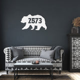 Bear House Number Metal Wall Art