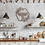 Bee Floral Metal Art