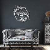 Bee Floral Metal Art