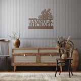 Bicycling Couple Metal Wall Art