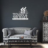 Bicycling Couple Metal Wall Art