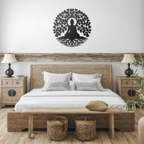 Buddha Tree of Life Metal Wall Art