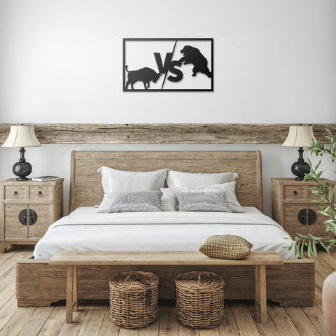 Bull vs Bear Metal Wall Art