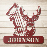 Compound Bow Hunting Metal Wall Art