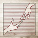 Couple Hands Line Metal Wall Art