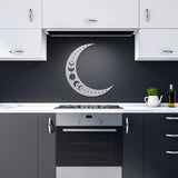 Crescent Moon Phases Metal Wall Art