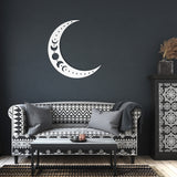 Crescent Moon Phases Metal Wall Art