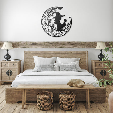 Crescent Moon Witch Metal Art