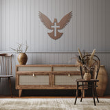Cross Pigeon Peace Metal Wall Art