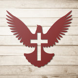 Cross Pigeon Peace Metal Wall Art