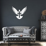 Cross Pigeon Peace Metal Wall Art